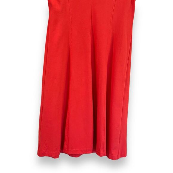 Talbots Red Ponte Sleeveless Sheath Dress 14 Knee Length Stretch Office Career - Picture 7 of 7